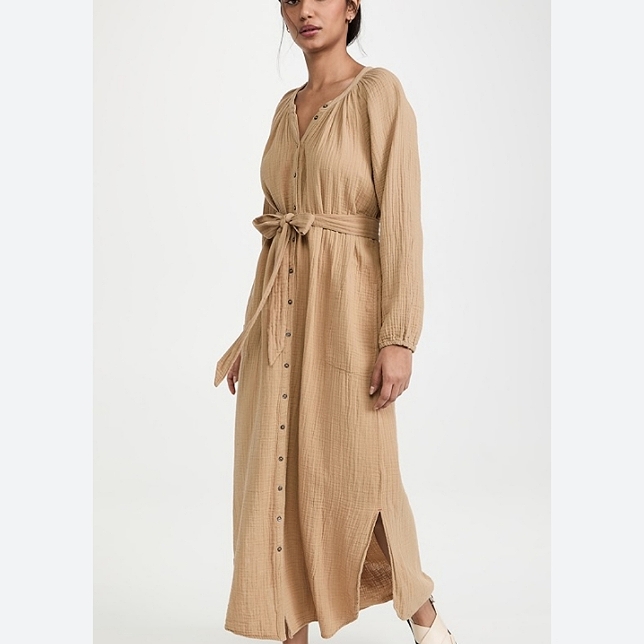 Xirena Irys Maxi Dress Chelsea Cotton Gauze Tan S